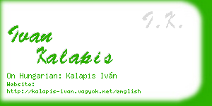 ivan kalapis business card